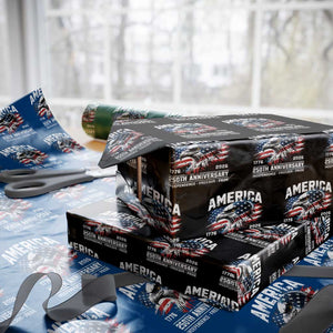 America 250th Anniversary Wrapping Paper Roll USA Patriotic Eagle 1776 2026 Independence Freedom Pride TS11 Black Print Your Wear
