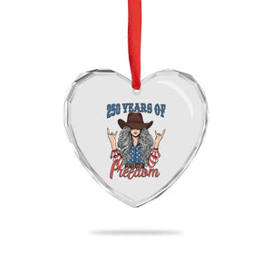 250th Anniversary USA Heart Crystal Glass Ornament Western Cowgirl American Flag 4th of July TS14 Print Your Wear