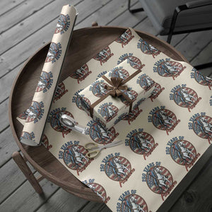 250th Anniversary USA Wrapping Paper Roll American Flag Cowboy Rodeo 4th of July TS14 Beige Print Your Wear