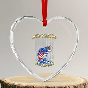 America 250th Fishing Heart Crystal Glass Ornament Patriotic Fisherman American Flag TS14 Transparent Glass 3'' Heart Print Your Wear