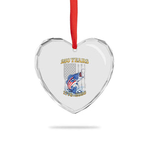 America 250th Fishing Heart Crystal Glass Ornament Patriotic Fisherman American Flag TS14 Print Your Wear