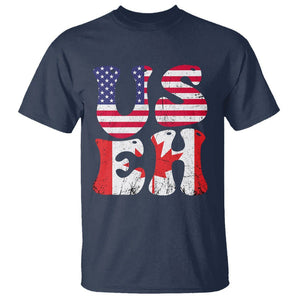 America Canada T Shirt Funny US EH Canadian American Flag Canada's Day Maple Leaf TS02 Navy Printyourwear
