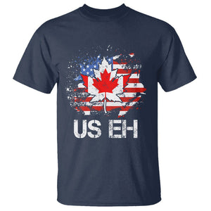 America Canada T Shirt Funny US EH Maple Leaf Canadian American Flag Canada's Day TS02 Navy Printyourwear