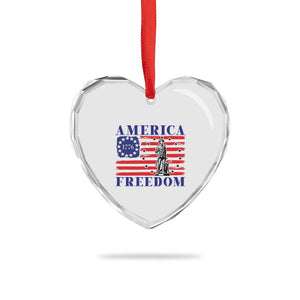 America Freedom 1776 Revolutionary War Heart Crystal Glass Ornament Minuteman Betsy Ross Flag Patriotic History TS02 Print Your Wear