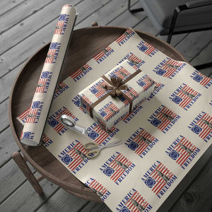 America Freedom 1776 Revolutionary War Wrapping Paper Roll Minuteman Betsy Ross Flag Patriotic History TS02 Beige Print Your Wear
