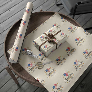America Heart 250 Years Wrapping Paper Roll US Semiquincentennial Cute Patriotic 1776 to 2026 TS02 Beige Print Your Wear