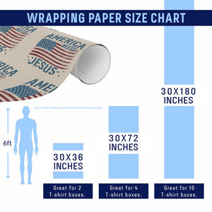 America Needs Jesus Wrapping Paper Roll 4th of July Christian TS14 Print Your Wear