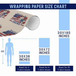 America Needs Jesus Wrapping Paper Roll Christian Floral US Flag 4th of July TS14 Print Your Wear