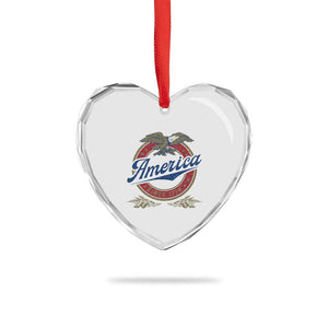 America Since 1776 Heart Crystal Glass Ornament 4th of July Retro Vintage Patriotic Eagle Pride TS02 Print Your Wear