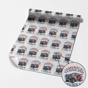 America Turns 250 I Turn 50 1976 50th Birthday Wrapping Paper Roll Compact Classic Off-road SUV TS14 Christmas Plaid Print Your Wear
