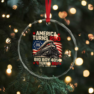 America Turns 250 Steam Locomotive Turns 85 Crystal Glass Ornament Vintage Railroad Steam Engine 85th USA 250th Anniversary TS02 Print Your Wear