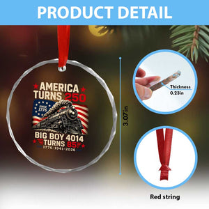 America Turns 250 Steam Locomotive Turns 85 Crystal Glass Ornament Vintage Railroad Steam Engine 85th USA 250th Anniversary TS02 Print Your Wear