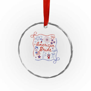 American Bride Bachelorette Party Crystal Glass Ornament Coquette Bow 4th Of July TS10 Print Your Wear