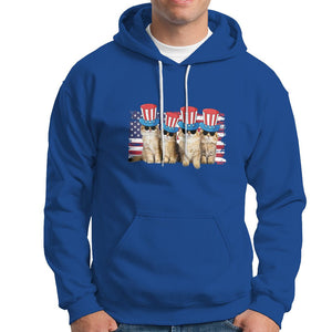 American Cat Hoodie Funny USA Patriotic Cat Happy 4th July Gifts for Cat Lovers TS02 Printyourwear
