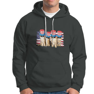 American Cat Hoodie Funny USA Patriotic Cat Happy 4th July Gifts for Cat Lovers TS02 Printyourwear