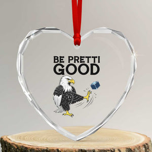 American Eagle Be Pretti Good Heart Crystal Glass Ornament Minneapolis Support Gift TS12 Transparent Glass 3'' Heart Print Your Wear