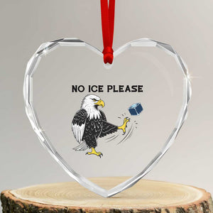 American Eagle No Ice Please Heart Crystal Glass Ornament Minneapolis Support Gift TS12 Transparent Glass 3'' Heart Print Your Wear