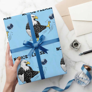 American Eagle No Ice Please Wrapping Paper Roll Minneapolis Support Gift TS12 Light Blue Print Your Wear