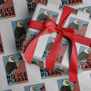 American Eagle No Ice Please Wrapping Paper Roll Minnesota Protest Support Gift TS12 White Print Your Wear