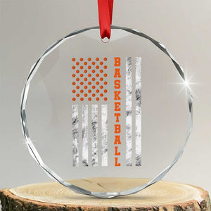 American Flag Basketball Crystal Glass Ornament USA Sports Fan TS12 Transparent Glass 3'' Circle Print Your Wear