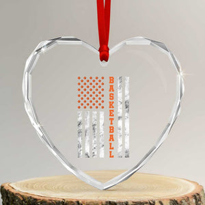 American Flag Basketball Heart Crystal Glass Ornament USA Sports Fan TS12 Transparent Glass 3'' Heart Print Your Wear