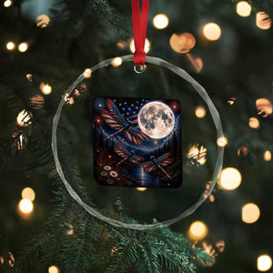 American Flag Dragonfly Patriotic 4th Of July Crystal Glass Ornament TS12 Print Your Wear