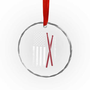 American Flag Drumsticks Crystal Glass Ornament USA Drummers Vintage Drum Sticks TS10 Print Your Wear