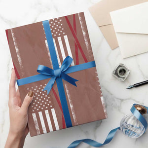 American Flag Drumsticks Wrapping Paper Roll USA Drummers Vintage Drum Sticks TS10 Mocha Print Your Wear