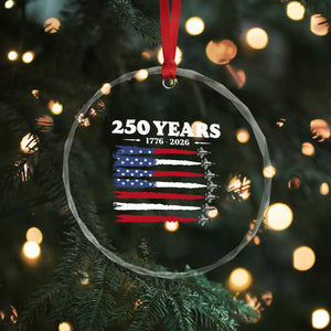 American Flag Fighter Jets Crystal Glass Ornament USA 250 Years Of Freedom TS12 Print Your Wear