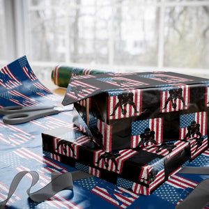 American Flag Football Wrapping Paper Roll Cool Distressed Vintage Patriotic Football Player TS10 Black Print Your Wear