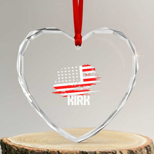 American Flag Kirk Heart Crystal Glass Ornament Distressed Patriotic Team Charlie Tribute TS02 Transparent Glass 3'' Heart Print Your Wear