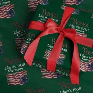 American Flag Resist Wrapping Paper Roll Like It's 1938 Germany TS02 Green Print Your Wear