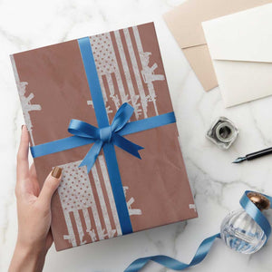 American Flag Rifle Guns Wrapping Paper Roll Cool Pro Gun Retro Distressed TS02 Mocha Print Your Wear