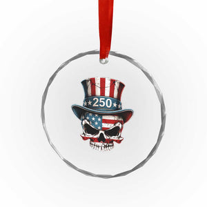 American Flag Skull Patriotic Pride Crystal Glass Ornament USA 250 Anniversary TS12 Print Your Wear