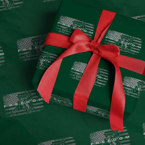 American Flag Snowmobile Freedom Winter Sport Wrapping Paper Roll TS11 Green Print Your Wear