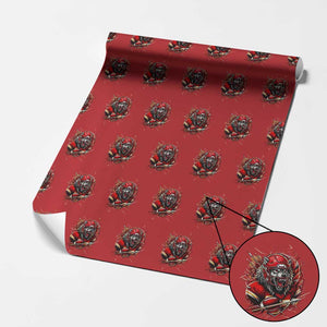 American Football Fan Wolf Spirit Wrapping Paper Roll Game Day Lifestyle TS12 Red Print Your Wear