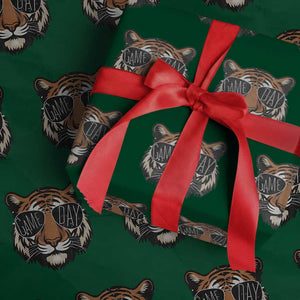 American Football Game Day Wrapping Paper Roll Touchdown Season Cool Tiger TS02 Green Print Your Wear
