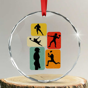 American Football Player Retro Vintage Sport Lover Crystal Glass Ornament TS11 Transparent Glass 3'' Circle Print Your Wear