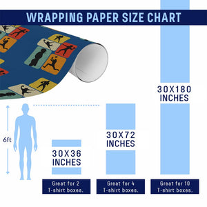 American Football Player Retro Vintage Sport Lover Wrapping Paper Roll TS11 Print Your Wear