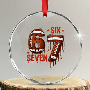 American Football Six Seven Meme Crystal Glass Ornament Funny Gen Z Alpha Gift TS12 Transparent Glass 3'' Circle Print Your Wear