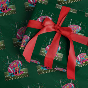 American Football Sprinkles Ice Cream Drip Field Goal Wrapping Paper Roll TS11 Green Print Your Wear