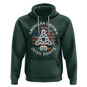 American Grown Irish Roots Ireland Flag Hoodie TS09 Dark Forest Green Printyourwear