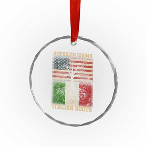 American Grown Italian Roots Crystal Glass Ornament USA Italy Flag Family Tree Italian TS10 Print Your Wear