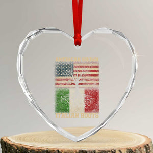American Grown Italian Roots Heart Crystal Glass Ornament USA Italy Flag Family Tree Italian TS10 Transparent Glass 3'' Heart Print Your Wear