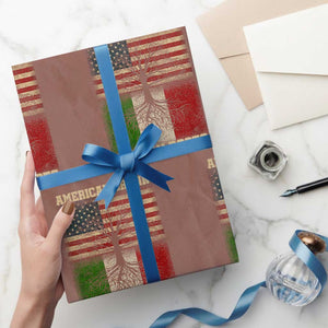 American Grown Italian Roots Wrapping Paper Roll USA Italy Flag Family Tree Italian TS10 Mocha Print Your Wear