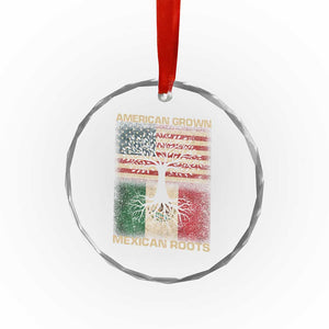 American Grown Mexican Roots Crystal Glass Ornament Retro Mexico America Flag TS10 Print Your Wear