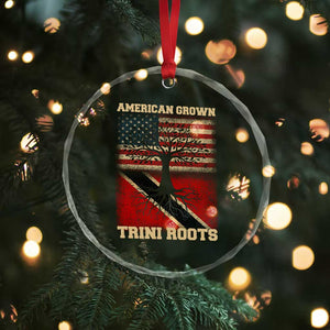 American Grown Trini Roots Crystal Glass Ornament Trinidad and Tobago USA Flag Trinidadian Proud Us TS10 Print Your Wear