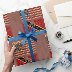 American Grown Trini Roots Wrapping Paper Roll Trinidad and Tobago USA Flag Trinidadian Proud Us TS10 Mocha Print Your Wear