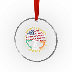 American Grown With Irish Roots Crystal Glass Ornament Irish American Tree TS11 Print Your Wear