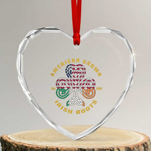 American Grown With Irish Roots Heart Crystal Glass Ornament Irish American Shamrock TS11 Transparent Glass 3'' Heart Print Your Wear